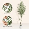 Faux Olive Tree, Olive Trees Artificial Indoor with White Planter, Artificial Silk Plants with Green Leaves and Big Fruits - 4 of 4