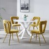 LOVMOR Modern chair with iron tube legs, soft cushions and comfortable backrest, suitable for dining room, living room, cafe,hairball back - 4 of 4