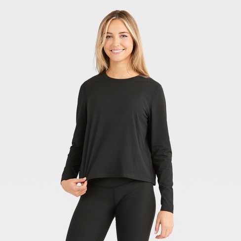 Women's Essential Crewneck Long Sleeve T-shirt - All In Motion™ : Target