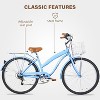 WEIZE Beach Cruiser Bike, 26 inch Commuter Bicycle for Adult, 7-Speed Comfortable City Bikes with Rear Rack or Basket, Multi Colors - 2 of 4