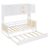 TIRAMISUBEST Twin/Full Size Daybed With Twin Size Trundle and All-in-One Cabinet, Wooden Daybed Frame Sofa Bed with Storage Shelves - 4 of 4