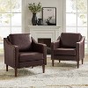 Set of 2 Bonita Transitional Vegan Leather Armchair with Removable Seat Cushion and  Nailhead Trims | ARTFUL LIVING DESIGN - 2 of 4
