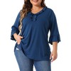 Agnes Orinda Women's Plus Size Ruffle V Neck 3/4 Sleeve Business Casual Dressy Blouses - 2 of 4