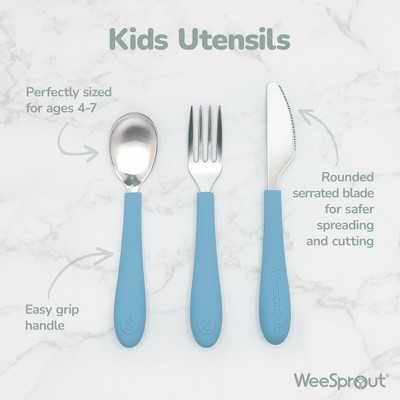 Kids Matte Pink and Off White Stainless Steel Utensils Set