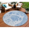 Sky Blue And Denim Blue Nautical Washable Indoor Outdoor Area Rug - 2 of 4