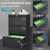 3-Drawer File Cabinet with Lock, Black Metal Lateral Filing Cabinet, Wide Storage Drawer for Home Office, Legal/Letter/A4/F4 Files - 3 of 4