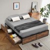 Tangkula Full Industrial Metal Platform Bed Frame with 4 Drawers Wooden Footboard - 4 of 4