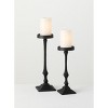 Sullivans Set Of 2 Pillar Iron Candle Holders 14.5"H & 12"H Black - image 2 of 4