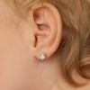 Baby Girls' Round Bezel CZ Screw Back Sterling Silver Earrings - Clear - In Season Jewelry - 3 of 4