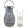 Northlight Woven Iron Pillar Candle Lantern with Glass Hurricane - 18.5" - Gray - 3 of 4