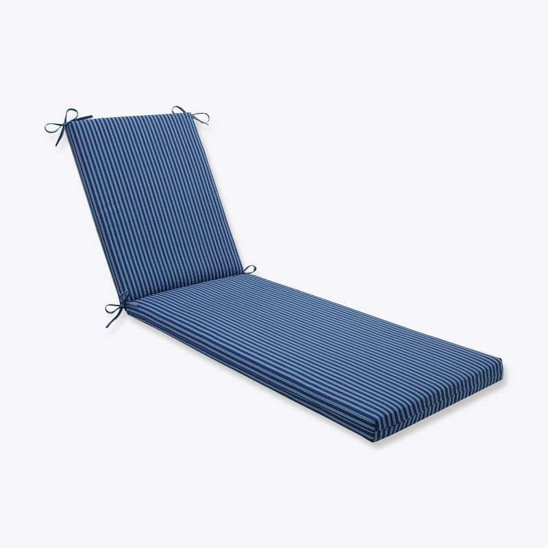 80" x 23" x 3" Resort Stripe Chaise Lounge Outdoor Cushion Blue - Pillow Perfect, 1 of 7
