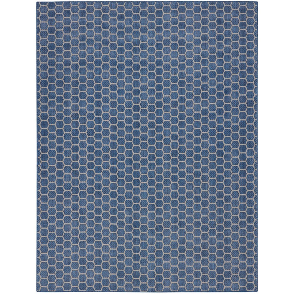 Photos - Doormat Nourison 9'x12' Reversible Basics Woven Indoor/Outdoor Area Rug Blue 