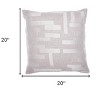 20" Red and Ivory Geometric Cotton Blend Throw Pillow With Embroidery - 3 of 4