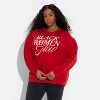 Women's Black Women Glow Graphic Pullover Sweatshirt - Deep Red - 2 of 3