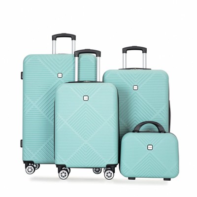 SEVOBAL Luggage 4 Piece Set with Aircraft Wheels and Adjustable Handle for Easy Travel Maneuvering, Blue, 30.15"*20.2"*11.5"