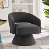 Lyngins Swivel Accent Chairs with Armrest,Upholstered Swivel Reading Chairs with Open Backrest,Velvet Barrel Chairs for Bedroom,Living Room - 2 of 4