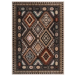 Coolmee  Rug Machine Washable Non-Slip Low Pile Print Pattern Western Rug for Living Room Bedroom Entryway - 1 of 4