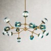 Rennnsan Laetra 40" W 15 - Light Sputnik Branching Bubble Ombre Glass Mid-Century Modern Dimmable Chandelier in Gold - 2 of 4