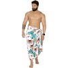 HAPPY BAY Men's Swimwear Cover Up Swim Wrap Beachwear Sarongs Beach Lava Lava Hawaiian Pareo Summer Long Sulu for Men One Size White - 3 of 4