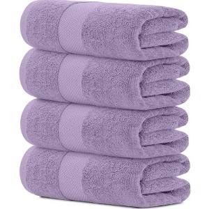 White Classic Luxury 100% Cotton Bath Towels Set of 4 - 27x54" - 1 of 4