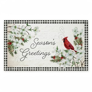 Stupell Industries Winter Cardinals & Dogwood Printed Outdoor Door Mat, design by Danielle Murray, 18"x30" - 1 of 4