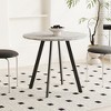 VYNXARIA Modern Circular Coffee Table with Gray Cement Texture - 4 of 4
