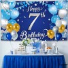KatchOn, XtraLarge, Happy 7th Birthday Banner - 72x44 Inch | Blue and Silver Happy Birthday Banner, Decorations for Boys - 4 of 4