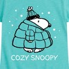 Girls' - Peanuts - Cozy Snoopy Fitted Short Sleeve Graphic T-Shirt - 2 of 4