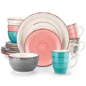 vancasso 16 Pieces Poreclain Dinnerware Set, Hand-painted Set for 4 Person, Multicolor Set - 1 of 4