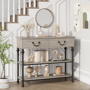 Console Tables for Entryway, Small Entryway Table with 2 Drawers, Narrow Sofa Table with Storage Shelves - 1 of 4
