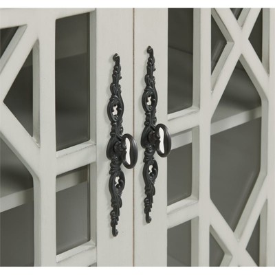Parisian Antique Market Inspired 63" White and Grey TV Console