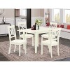 HomeStock 5-Pc Linen White Finish Solid Wood Top - Dining Room Set - Seats 4 - 2 of 4
