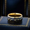 Jewelry Avalanche Gold IP Imitaion Meteorite Inlay Dome Tungsten Carbide Wedding Band, Comfort-fit, 8mm - 3 of 4