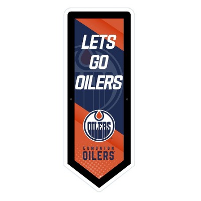 Evergreen Ultra-Thin Glazelight LED Wall Decor, Pennant, Edmonton Oilers- 9 x 23 Inches Made In USA