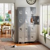 AOBABO 12 Doors Metal Storage Locker for Employees, Storage Locker with 12 Hooks for School Office Gym Bedroom, Black, Assembly Required - 2 of 4