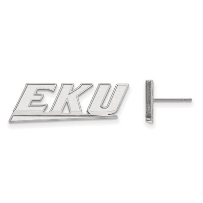 Black Bow Jewelry 14k White Gold Eastern Kentucky Colonels NCAA Post Earrings