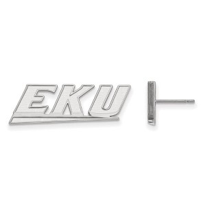 Black Bow Jewelry 14k White Gold Eastern Kentucky Colonels NCAA Post Earrings - 1 of 3