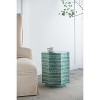 HDZNVF 17x17x20 inch End Table with Blue Multi Design - 2 of 4