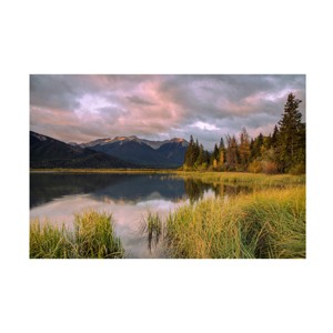 Trademark Fine Art - Margaret Clavell Sunrise at Vermillion Lakes, Canadian Rockies Canvas Art - 1 of 4