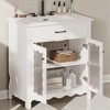 31" Bathroom Vanity with Rectangle Ceramic Sink, Tempered Glass Doors & Adjustable Shelves – Soft-Close Storage Cabinet - 4 of 4