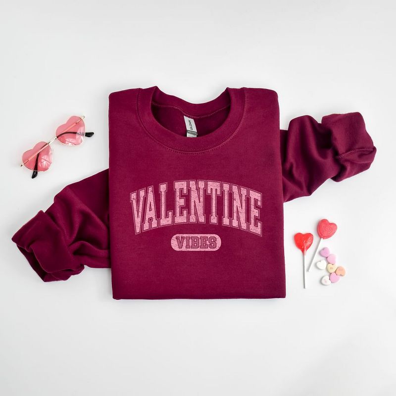 Simply Sage Market Women's Graphic Sweatshirt Valentine Vibes Distressed, 4 of 5