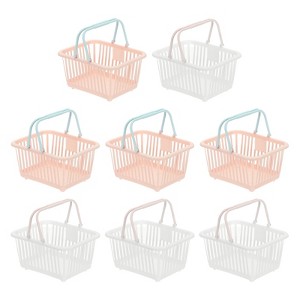 Unique Bargains Plastic Grocery Shopping Toy Storage Mini Decorative Baskets 6.3" x 3.5" x 5.1" 8 Pcs - 1 of 4