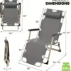 PAGED Folding Waterproof Terrace Lounge Chair Portable Patio Reclining Chair with Pillows for Garden, Pool, Patio - 2 of 4