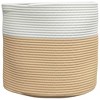 Aghana Digitals Collapsible Beige Woven Cotton Storage Basket 13.8x15.7x15.7in for Laundry, Toys, - 2 of 4