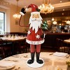 Cheerful Santa Claus Holding a Christmas Tree and Waving – Durable Iron Holiday Decor Figure for Home, Office or Party Display - 3 of 4
