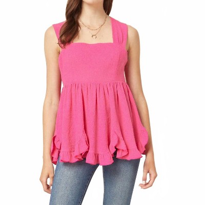 Women's Square Neck Babydoll Top - entro