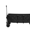 Vynxaria Foldable Extended Wagon, 220lb Capacity, Heavy-Duty 300L Utility Garden Cart, All-Terrain Big Wheels, Drink Holders, Black - 3 of 4