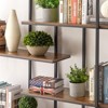 TROPOW Round 5-Tier Metal Plant Stand Bookcase Storage Rack, Indoor Living Room Terrace Garden Balcony Display Stand. Rustic Brown, - 3 of 4