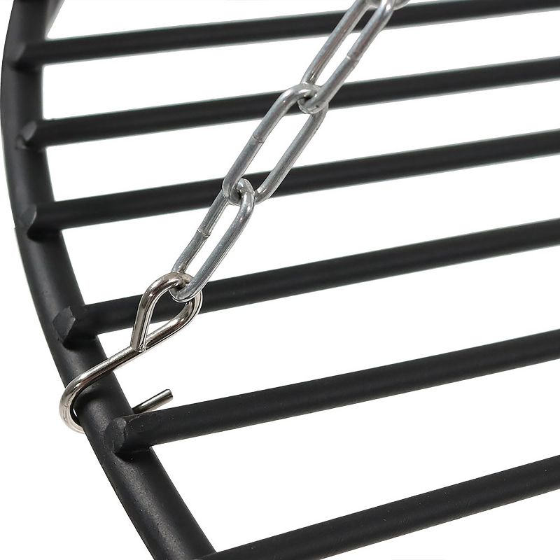 Sunnydaze Outdoor Camping or Backyard Steel Tripod Fire Pit Cooking Grilling BBQ Grate - 22" - Black, 5 of 12
