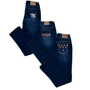 Women's 3 Pack Fitted Denim Stretch Jeans Unique Design And Style - 1 of 4